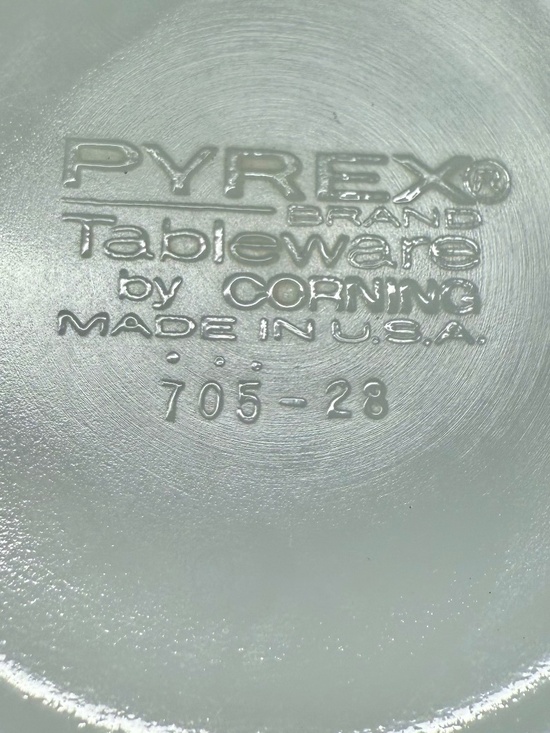 VTG Pyrex by Corning Tableware Double Tough Double Green Stripe Bowl #705 5.5" - Picture 7 of 9